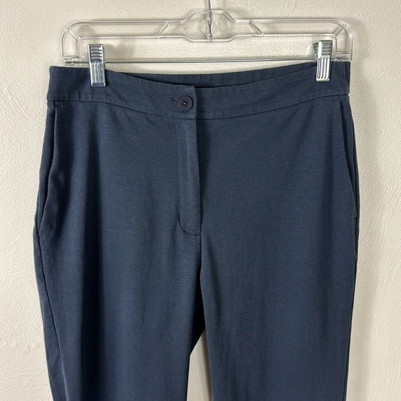 Eileen Fisher Stretch Ponte Ankle Pant Women's S Blue Zip Closure Straight Leg - Picture 4 of 11